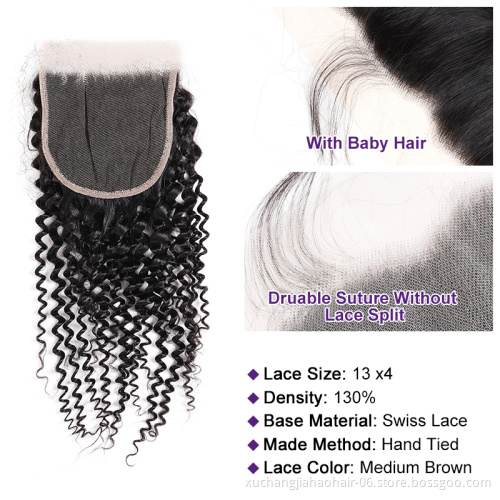 wholesale top quality 4x4 5x5 6x6 7x7 Swiss Lace Closure 100% Brazilian Human Hair Transparent Lace Closure HD Lace Closure